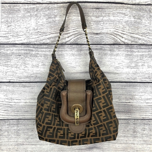 fendi zucca hobo shoulder bag